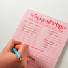 A5 planner pad. plan out your weekends. 100% recycled paper. weekend planner. weekly planner