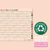 2026 planner printed on recycled paper with clear, easy-to-read layout