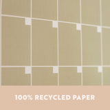 Undated A4 Wall Calendar - 12 separate monthly pages in a muted colour palette. 100% Recycled Paper, Made in the UK.