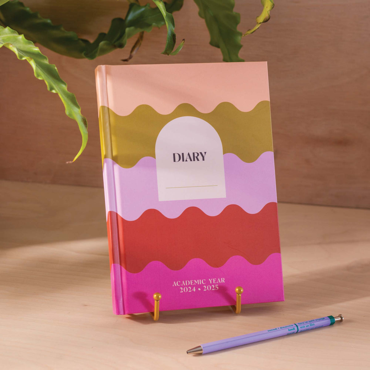 Academic Diary 202425 A5 Hardcover Week to View Rainbow Waves