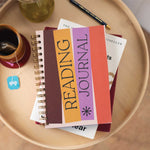 A5 Reading Journal. TBR Tracker. Book Reviews. Bookworm. 100% Recycled Paper. Made in the UK.