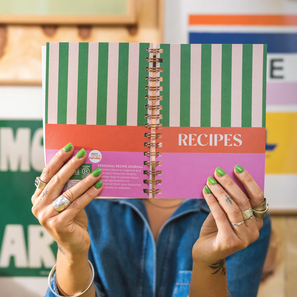 A5 Blank Recipe Book. Family Recipe Book. Keepsake. Foodies. Food Lovers. 100% Recycled Paper. Made in the UK.