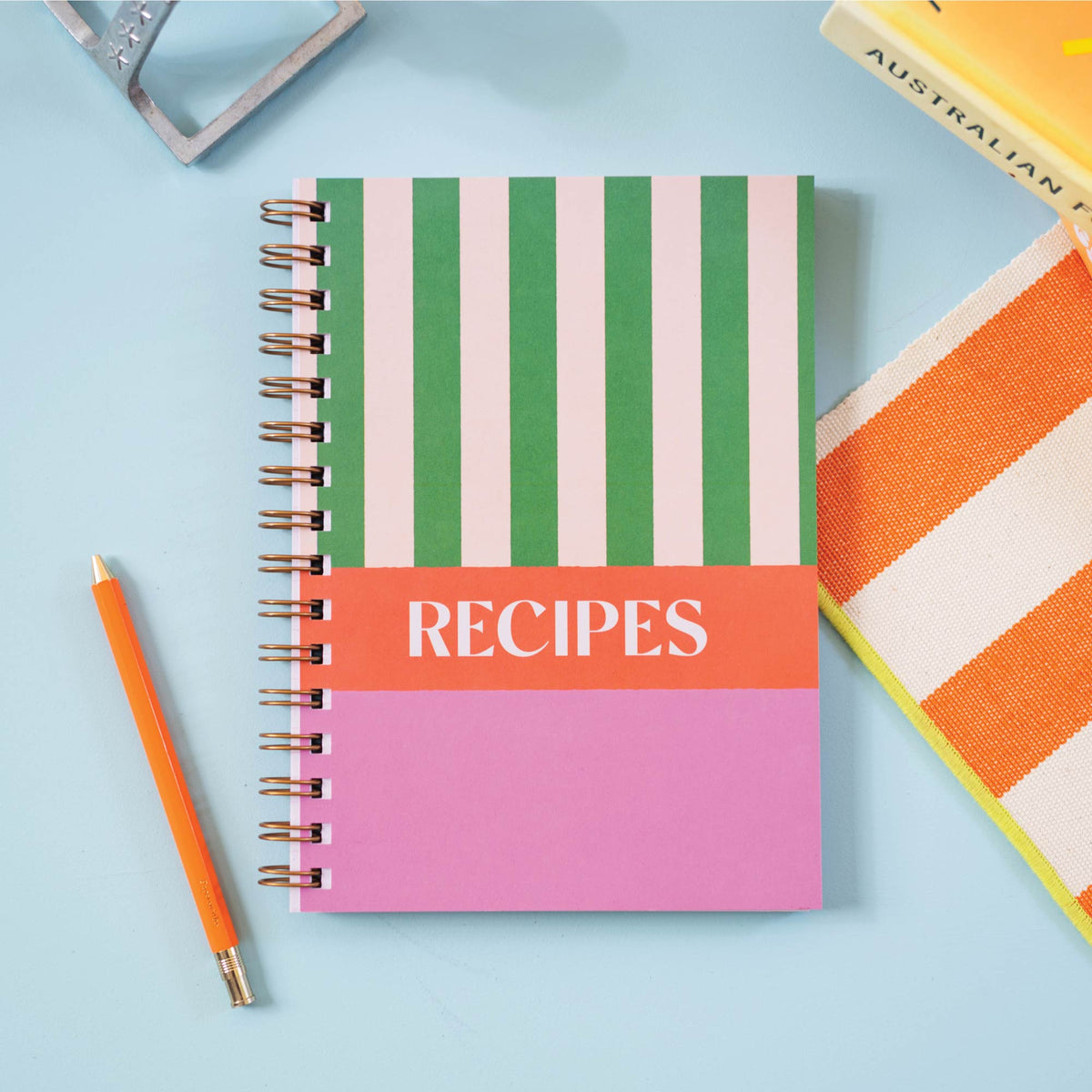 Recipe Book Journal A5 Hardback Cabana Stripe