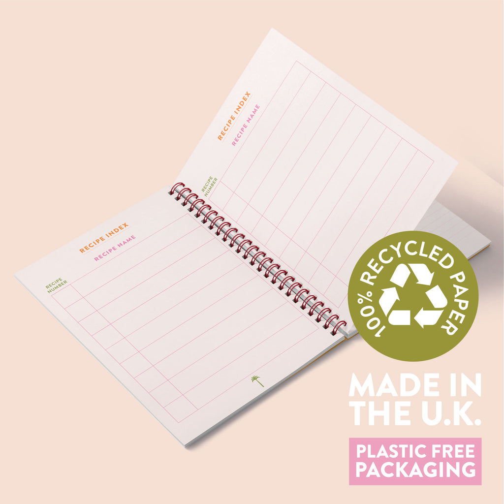 A5 Blank Recipe Book. Family Recipe Book. Keepsake. Foodies. Food Lovers. 100% Recycled Paper. Made in the UK.