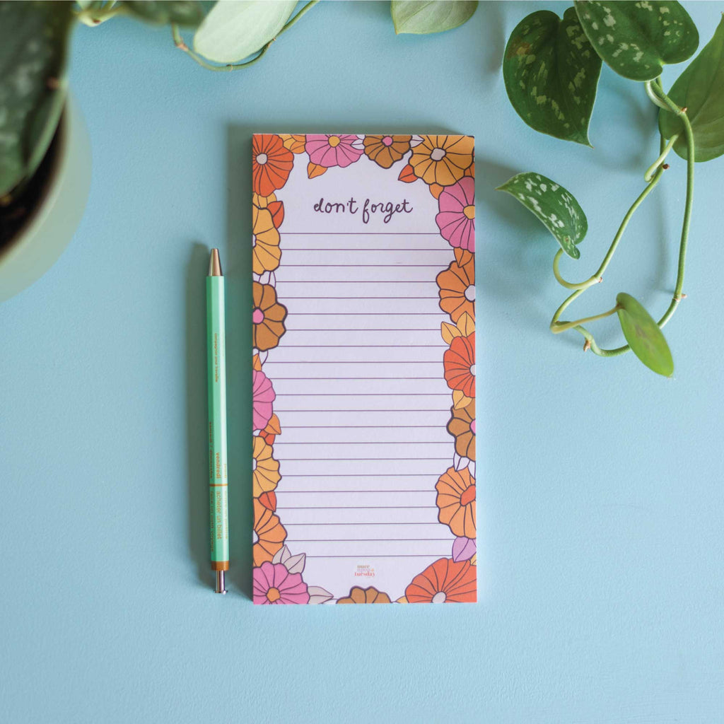 slim, compact to do list. recycled paper. priority list. colourful to do list. magnetic to do list.