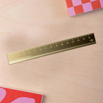 Travelers Company brass ruler. 15cm. Cm and mm only. 