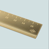 Travelers Company brass ruler. 15cm. Cm and mm only. 