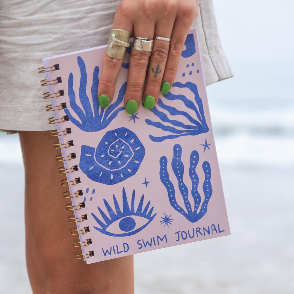 A5 Wild Swimming Journal. Open Water Swimming. Swimming Log. Swimming Gift. 100% Recycled Paper. Made in the UK.