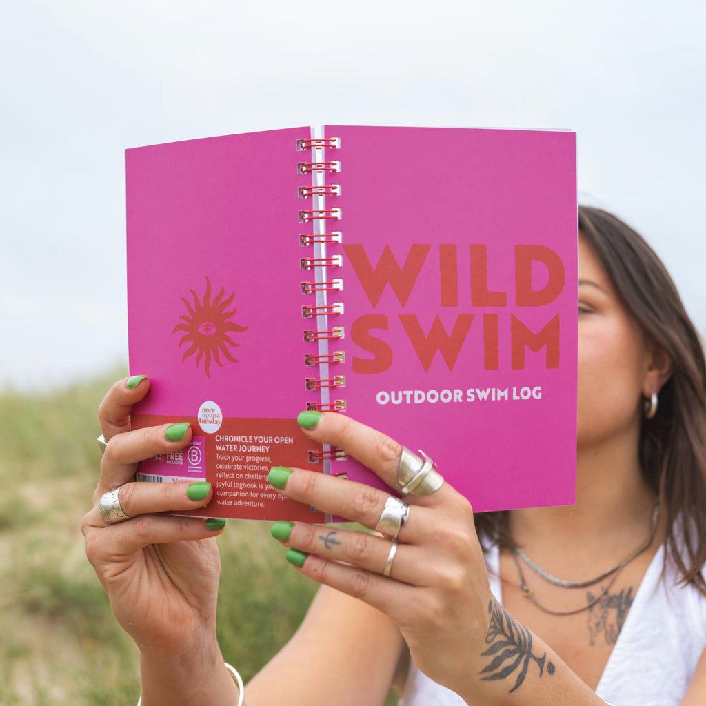 A5 Wild Swimming Journal. Open Water Swimming. Swimming Log. Swimming Gift. 100% Recycled Paper. Made in the UK.