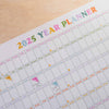 2025 year to view colourful wall planner. 100% recycled paper. home planner. wfh calendar. work planner.