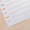 2025 year to view colourful wall planner. 100% recycled paper. home planner. wfh calendar. work planner.