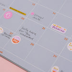 Calendar with stickers.