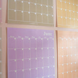 A4 Monthly Undated Wall Planner | 12 Pages | Pastels