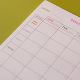 A4 Colourful Social Media WEEKLY Planner Pad