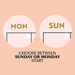 Shine Bright wall planner, 12 A3 pages hung together or separate, printed on 100% recycled paper in the UK. week starts on Sunday or monday