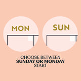 Shine Bright wall planner, 12 A3 pages hung together or separate, printed on 100% recycled paper in the UK. week starts on Sunday or monday