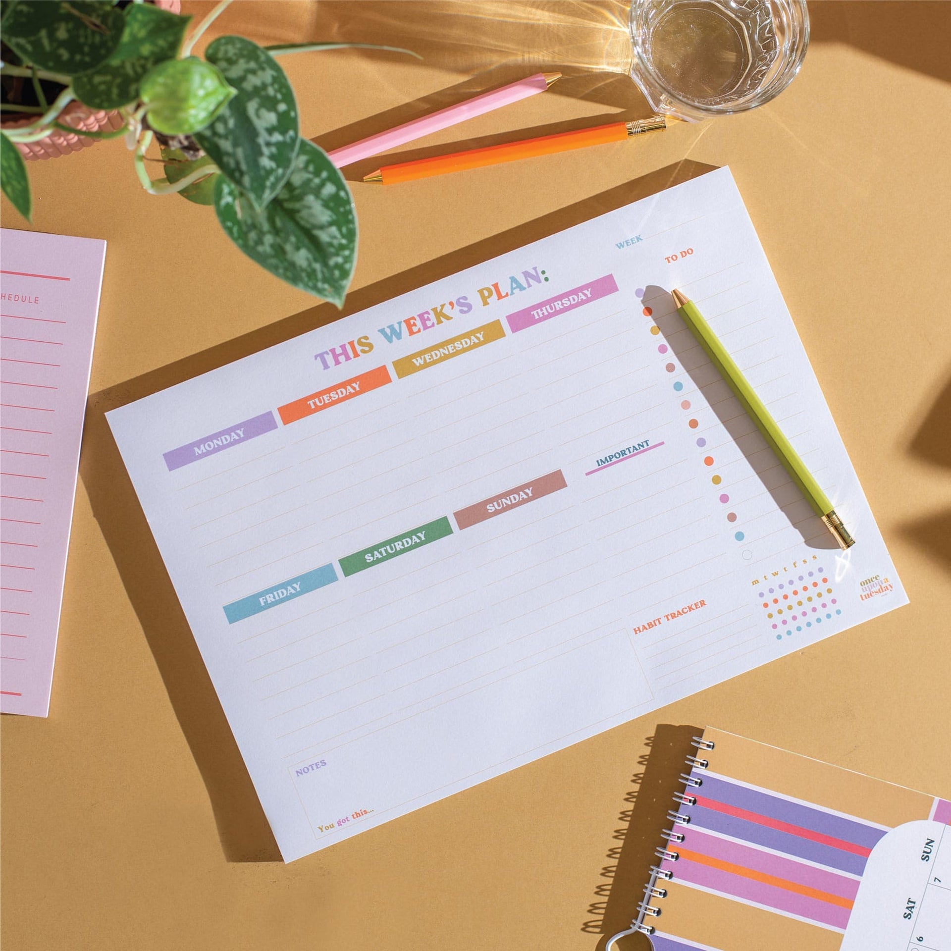 A4 You Got This Weekly Planner Pad Habit Tracker
