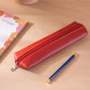 colourful pencil case. recycled leather. handmade in the UK.