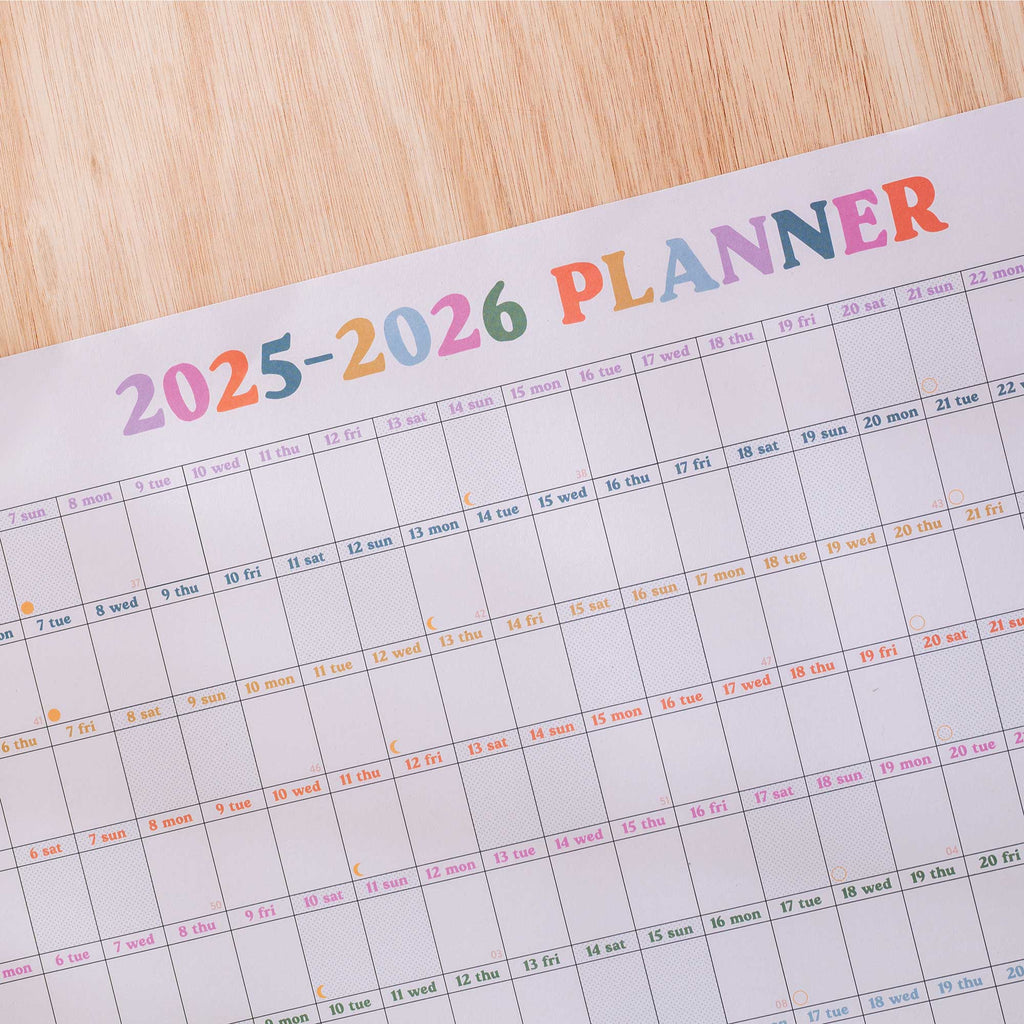 2025 - 2026 back to school planner. academic year wall planner. 12 month planner. teacher planner. student planner.