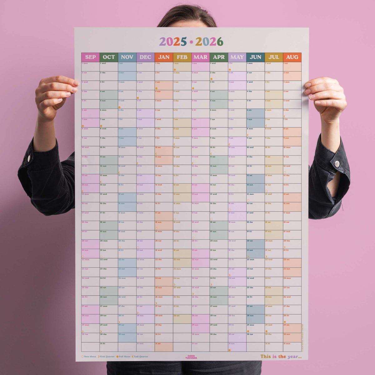 2025 2026 portrait academic wall planner this is the year good tuesday