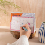 Close-up of monthly layout in the 2025–2026 Ocean Tidal Waves Desk Calendar, showcasing week numbers and spacious date boxes