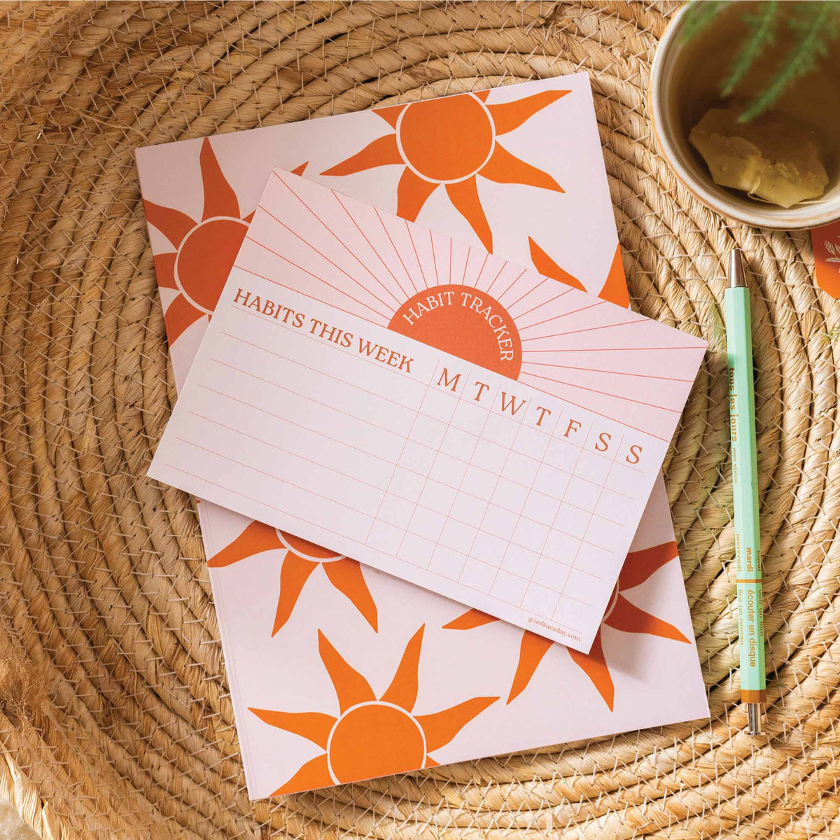 Weekly Habit Tracker Pad Sun Ray A6