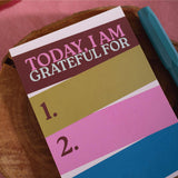 daily gratitude. 3 good things. a6 notepad. 100% recycled paper.