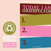 daily gratitude. 3 good things. a6 notepad. 100% recycled paper.