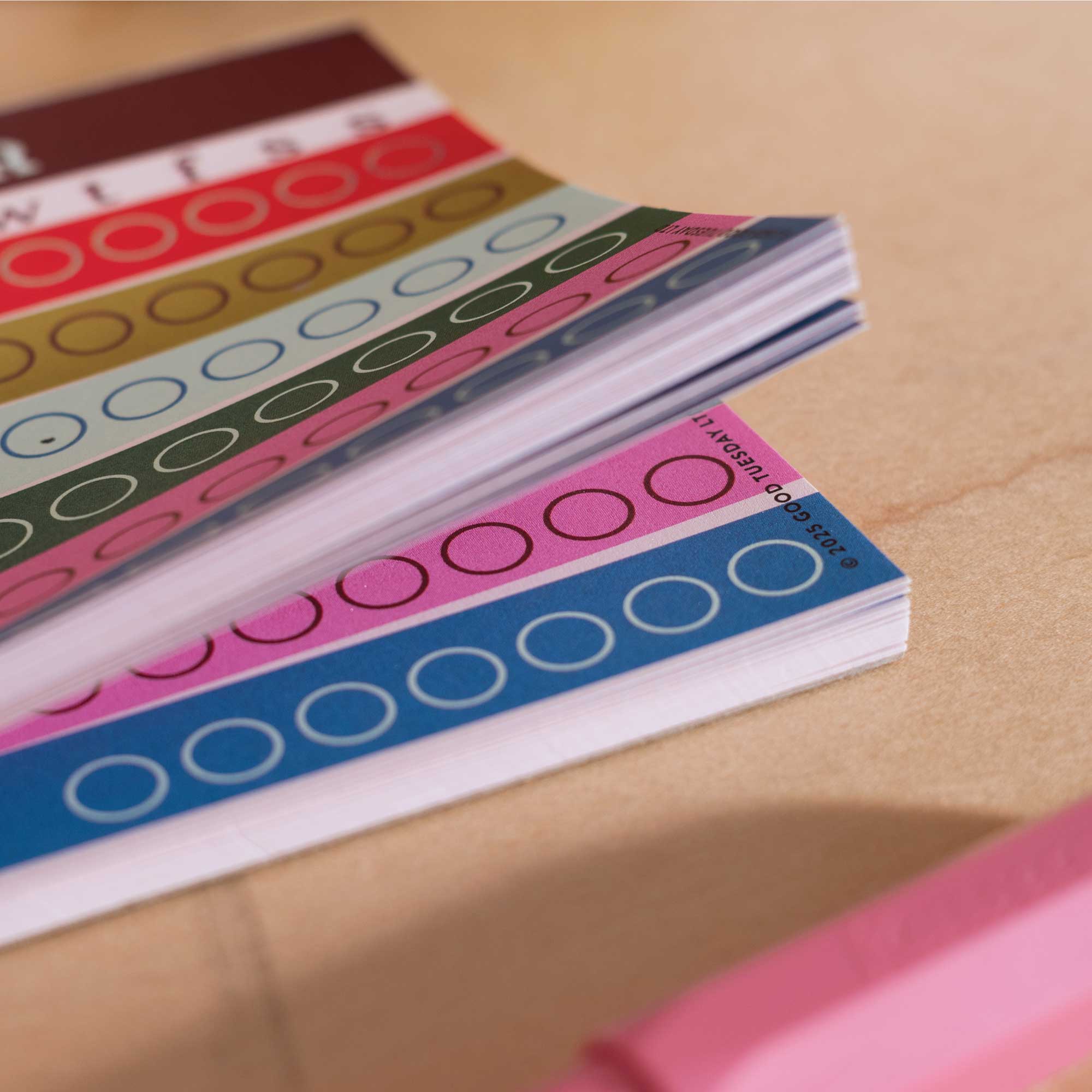 Close-up of daily tick boxes on habit tracker layout