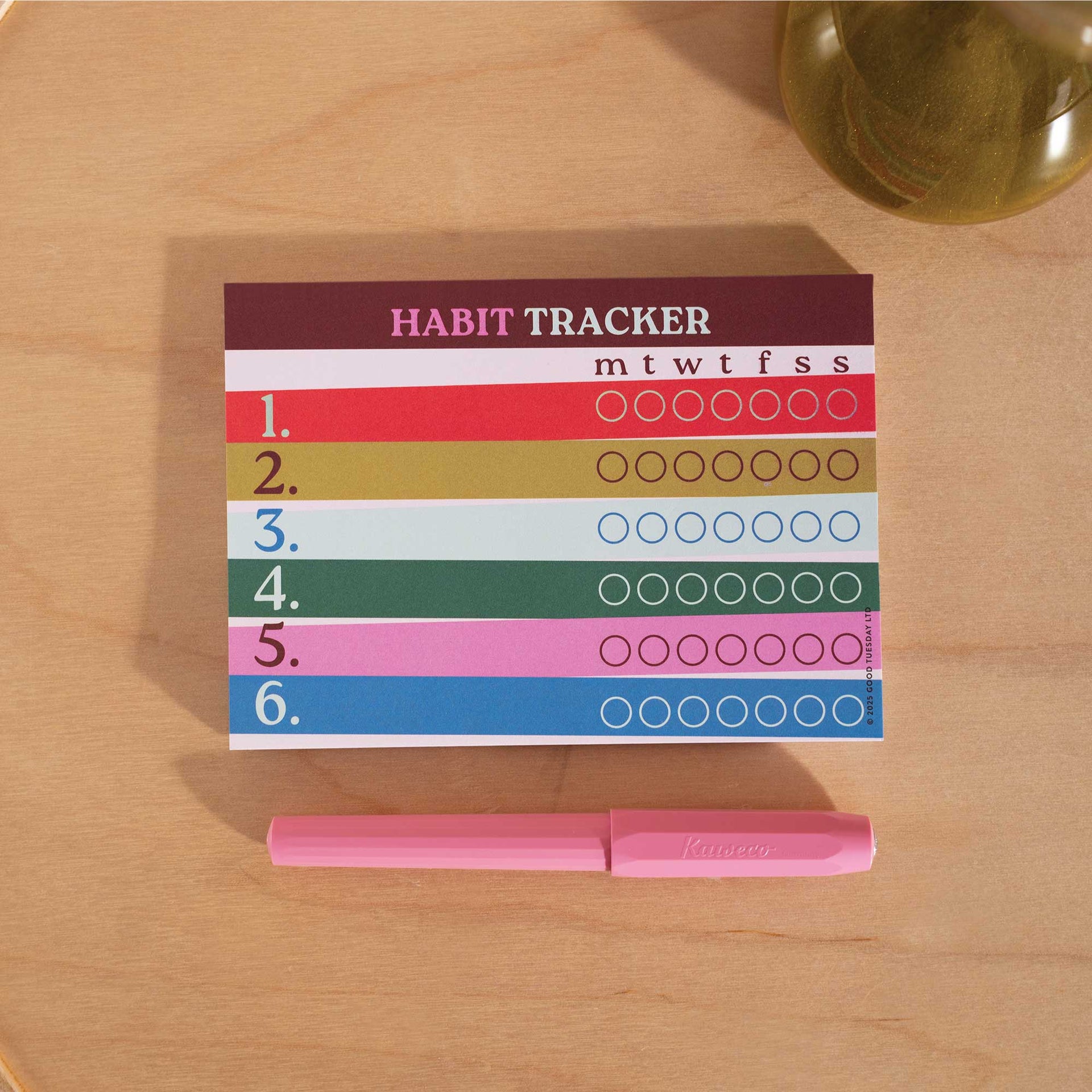 Weekly Habit Tracker Pad Work Hard Play Nice A6