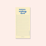 Yellow Never Ending To Do List Pad by Good Tuesday, sunny yellow bow print to-do list pad