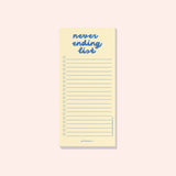 Yellow Never Ending To Do List Pad by Good Tuesday, sunny yellow bow print to-do list pad