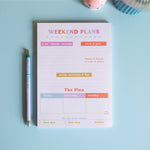 A5 planner pad. plan out your weekends. 100% recycled paper. weekend planner. weekly planner
