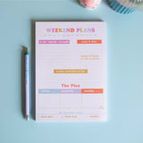 A5 planner pad. plan out your weekends. 100% recycled paper. weekend planner. weekly planner
