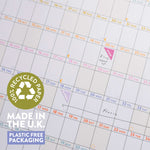 large wall planner. 2026 year planner. year to view. recycled paper planner.