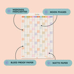 Compact 49 x 70 cm wall planner displayed above a desk