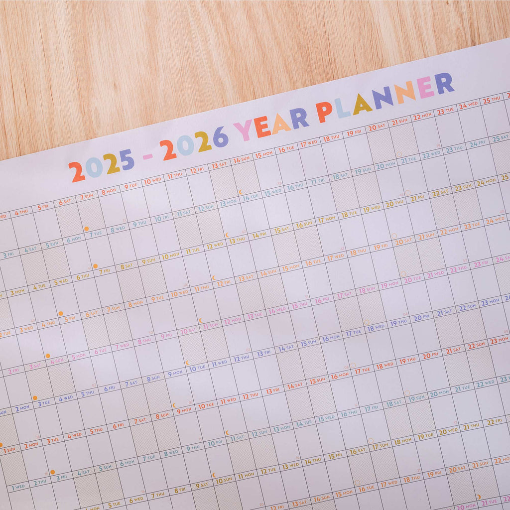 2025 - 2026 back to school planner. academic year wall planner. 12 month planner. teacher planner. student planner.