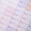 academic 2025 - 2026 year wall planner in pastel. portrait planner. 100% recycled paper