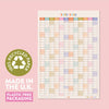 academic 2025 - 2026 year wall planner in pastel. portrait planner. 100% recycled paper