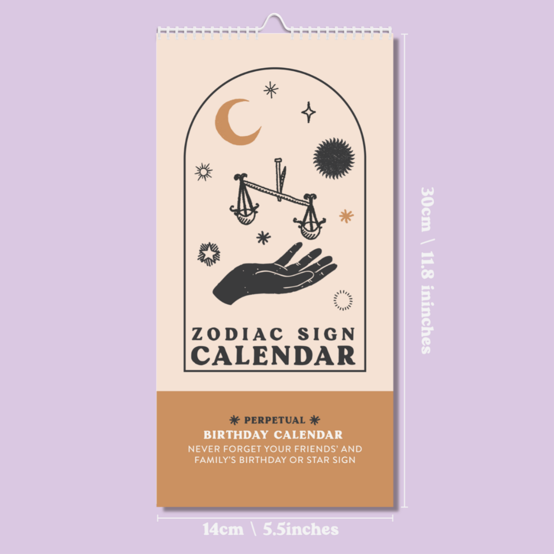 Zodiac Sign Perpetual Birthday and Celebration Calendar