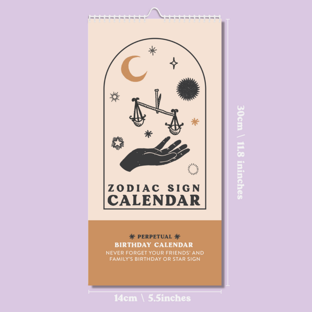 Zodiac Sign Perpetual Birthday and Celebration Calendar