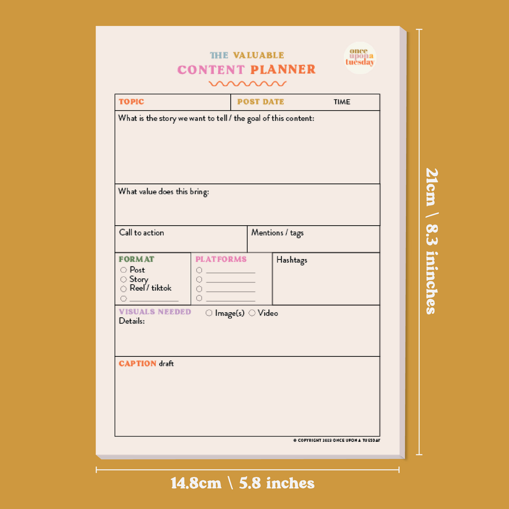 Colourful Social Media Content Creator Tool A5 Planner Pad Good Tuesday colourful-social-media-content-creator-tool-a5-planner-pad-good-tuesday