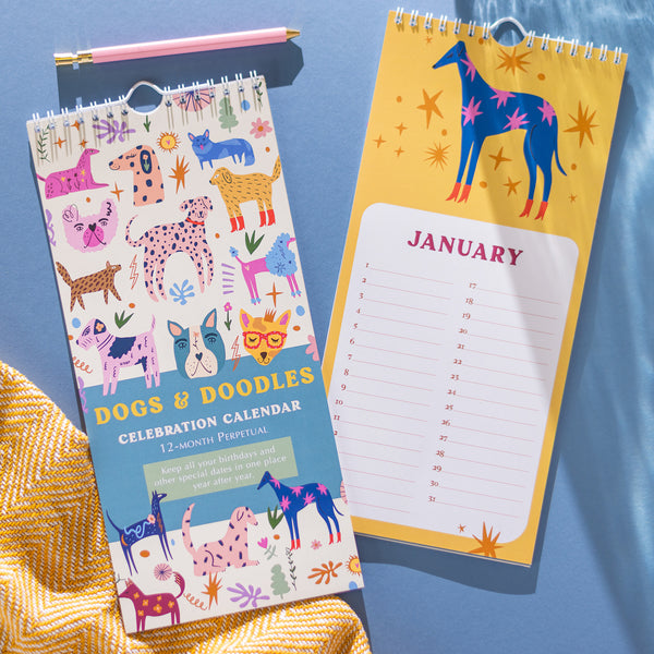 illustrated dog calendar perpetual calendar birthday calendar