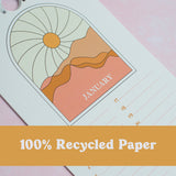 Desert Sun. Perpetual Birthday Calendar. Celebration. 15x30cm. Hanging Calendar. 100% Recycled Paper.