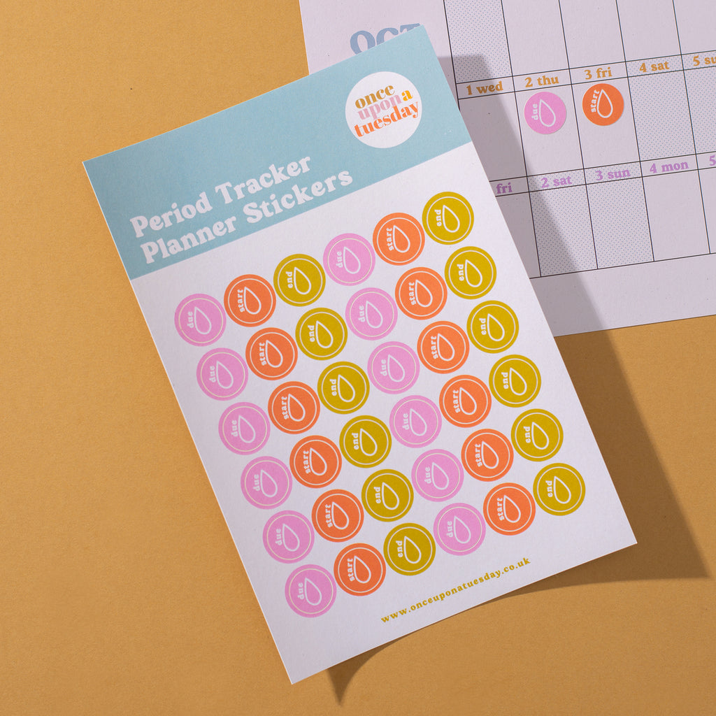 A5 period tracker planner stickers