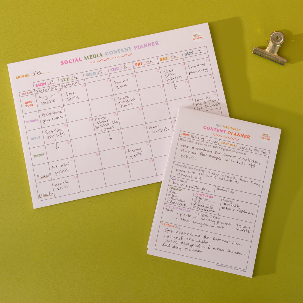 A5 Colourful Social Media Daily Planner Pad. Plan out individual pieces of content in detail with the help of this handy planner pad. 100% Recycled Paper and Made in the UK.