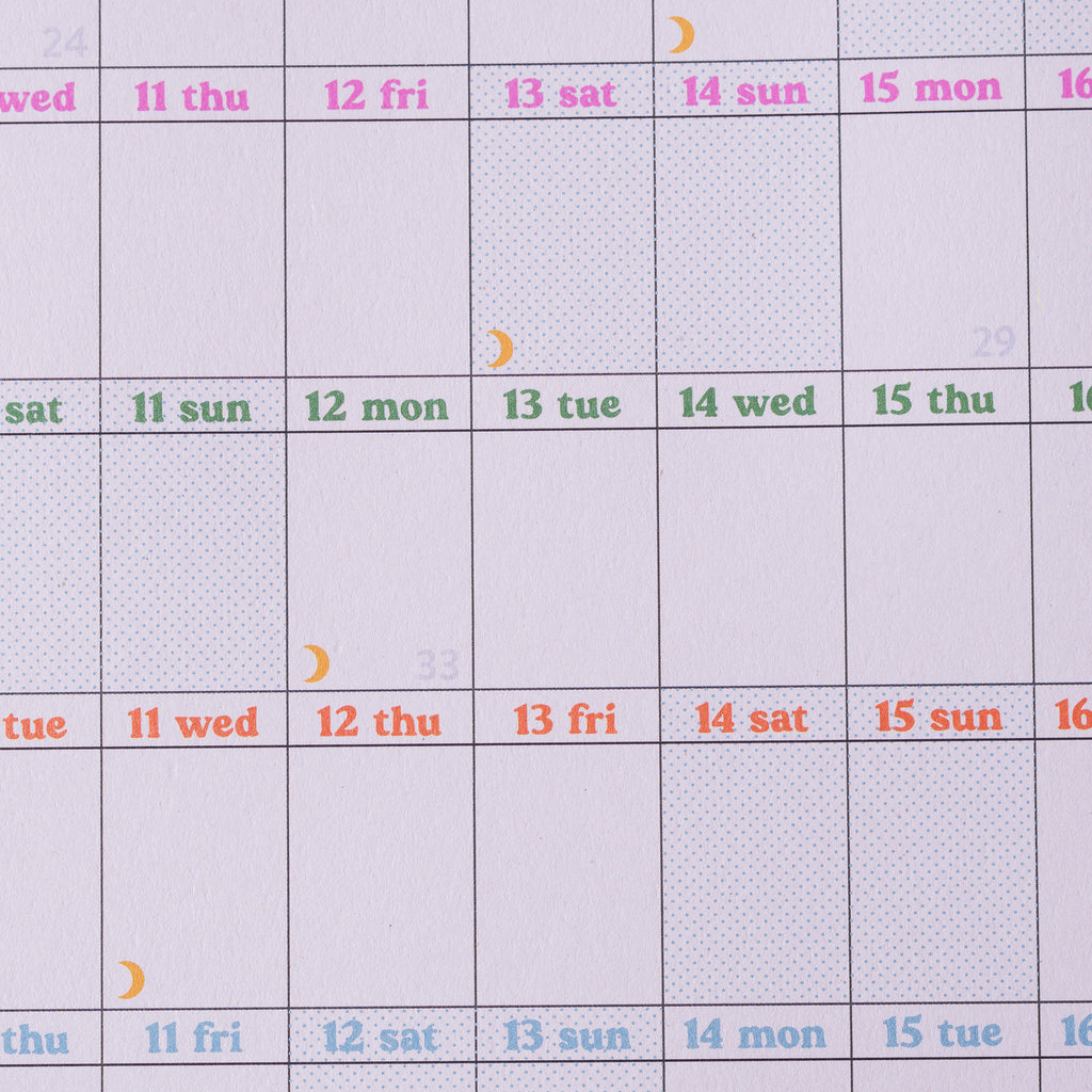 2024 landscape wall planner in the 'this is the year' design. 49cm x 70cm. 100% recycled paper. 12 months - January to december.